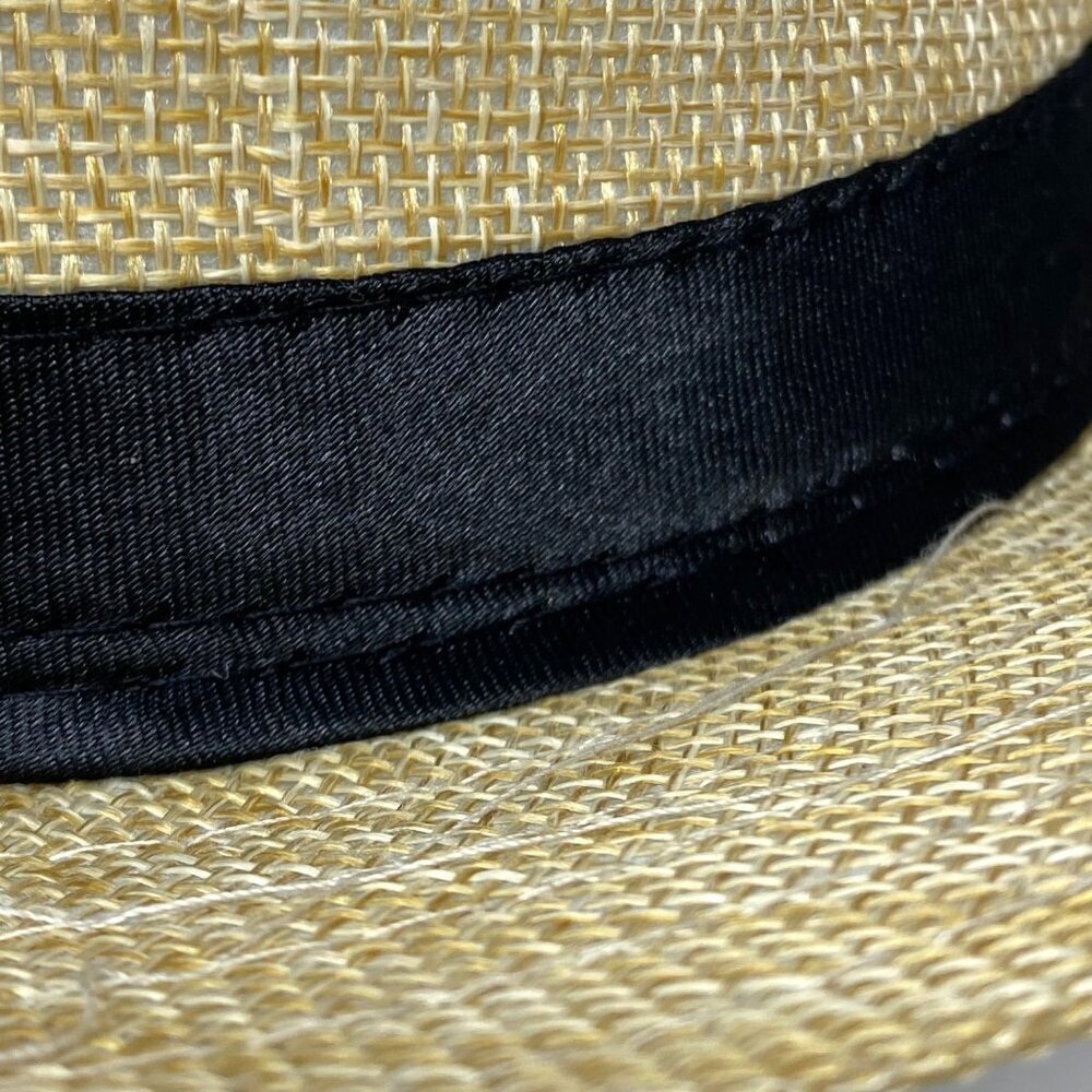 Mens' Straw Fedora Black Ribbon Hat Havana Dapper Spring Summer Accessory - Picture 7 of 9